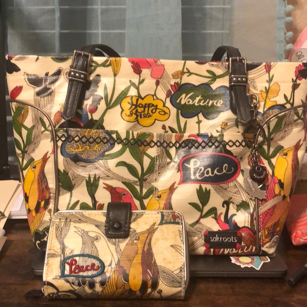 Sakroots Peace Print Shoulder Bag with Wallet
